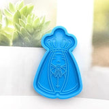 King-shaped Keychain Silicone Mold w/ Hole Keyring Pendant Mold