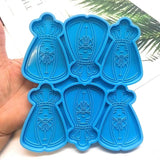 King-shaped Keychain Silicone Mold w/ Hole Keyring Pendant Mold