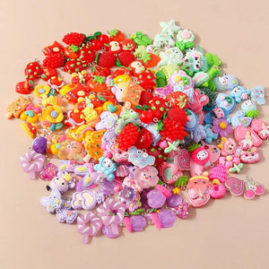 10pcs Resin Animal Flower Heart Charms Jewelry Making Accessories