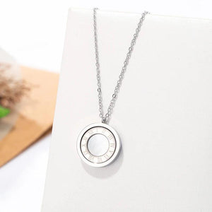 Acrylic & Shell Double Side Pendant Necklace Stainless Steel Plating Jewelry