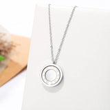 Acrylic & Shell Double Side Pendant Necklace Stainless Steel Plating Jewelry