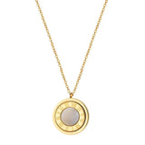 Acrylic & Shell Double Side Pendant Necklace Stainless Steel Plating Jewelry