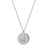 Acrylic & Shell Double Side Pendant Necklace Stainless Steel Plating Jewelry