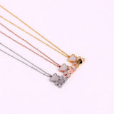 Heart Bear Pendant Necklace Rose Titanium Steel Jewelry Gift