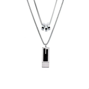 Stainless Steel Necklace for Women Square Pendant Non-fade