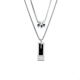 Stainless Steel Necklace for Women Square Pendant Non-fade