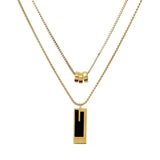Stainless Steel Necklace for Women Square Pendant Non-fade