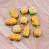 10pcs Resin Hamburger Food Charm Pendant Charms for DIY Making