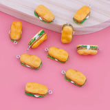 10pcs Resin Hamburger Food Charm Pendant Charms for DIY Making