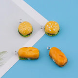 10pcs Resin Hamburger Food Charm Pendant Charms for DIY Making