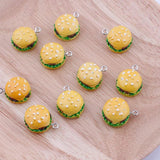 10pcs Resin Hamburger Food Charm Pendant Charms for DIY Making