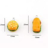 10pcs Resin Hamburger Food Charm Pendant Charms for DIY Making