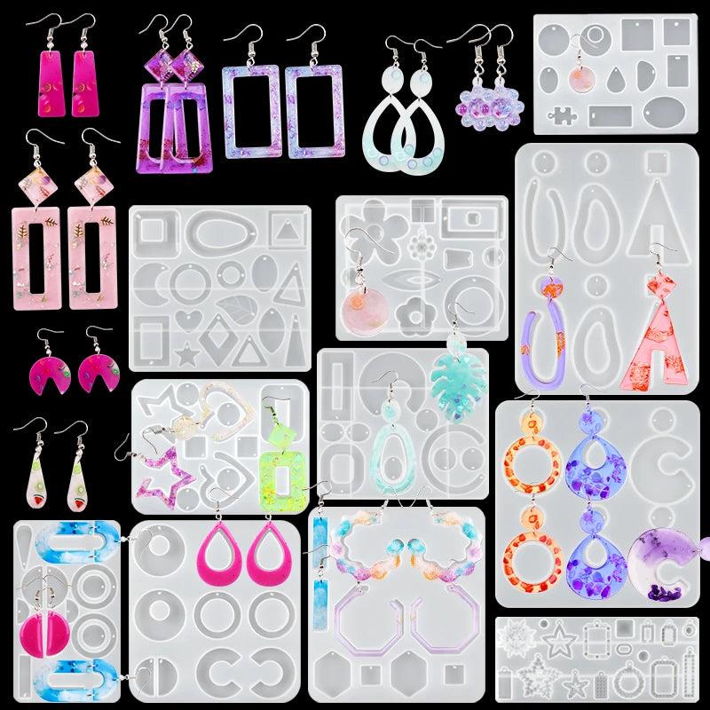 30 Styles Silicone Earring Pendant Silicone Resin Molds Jewelry Making Mold