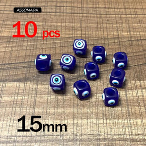 Square Evil Eye Beads Four Side Eyes DIY Pendant Key Chain Necklace