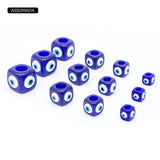 Square Evil Eye Beads Four Side Eyes DIY Pendant Key Chain Necklace