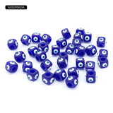 Square Evil Eye Beads Four Side Eyes DIY Pendant Key Chain Necklace
