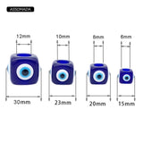 Square Evil Eye Beads Four Side Eyes DIY Pendant Key Chain Necklace