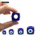 Square Evil Eye Beads Four Side Eyes DIY Pendant Key Chain Necklace