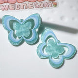 10pcs Acrylic Butterfly Charms for Jewelry Making Colorful Insect Pendant C1298
