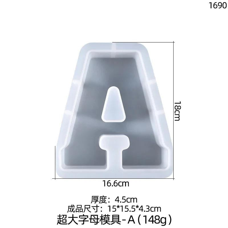 Large 26 Capital Letters Silicone Mold for DIY UV Epoxy Resin Mold