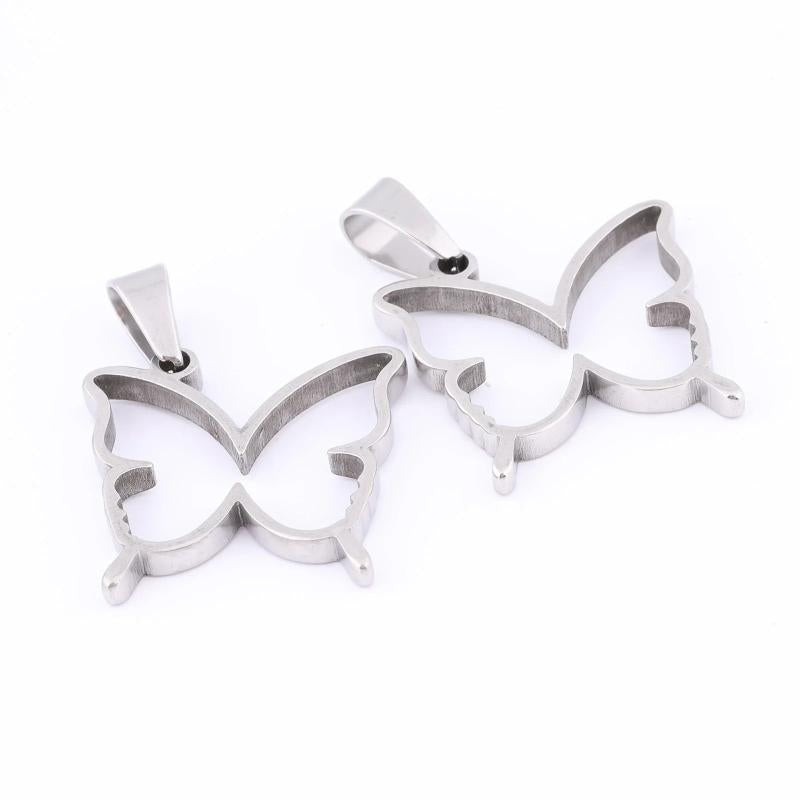 10pcs Open Bezel Butterfly Charms DIY Pendant Frame for Resin Jewelry