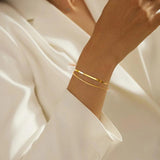 Double-Layered Snake Bone Chain Bracelet in 925 Silver