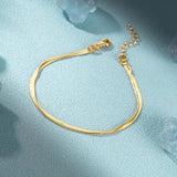 Double-Layered Snake Bone Chain Bracelet in 925 Silver