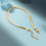 Double-Layered Snake Bone Chain Bracelet in 925 Silver
