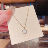 Stainless Steel Heart Pendant Necklace Women 18k Plated Jewelry