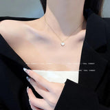 Stainless Steel Heart Pendant Necklace Women 18k Plated Jewelry