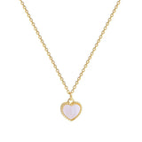 Stainless Steel Heart Pendant Necklace Women 18k Plated Jewelry