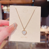 Stainless Steel Heart Pendant Necklace Women 18k Plated Jewelry