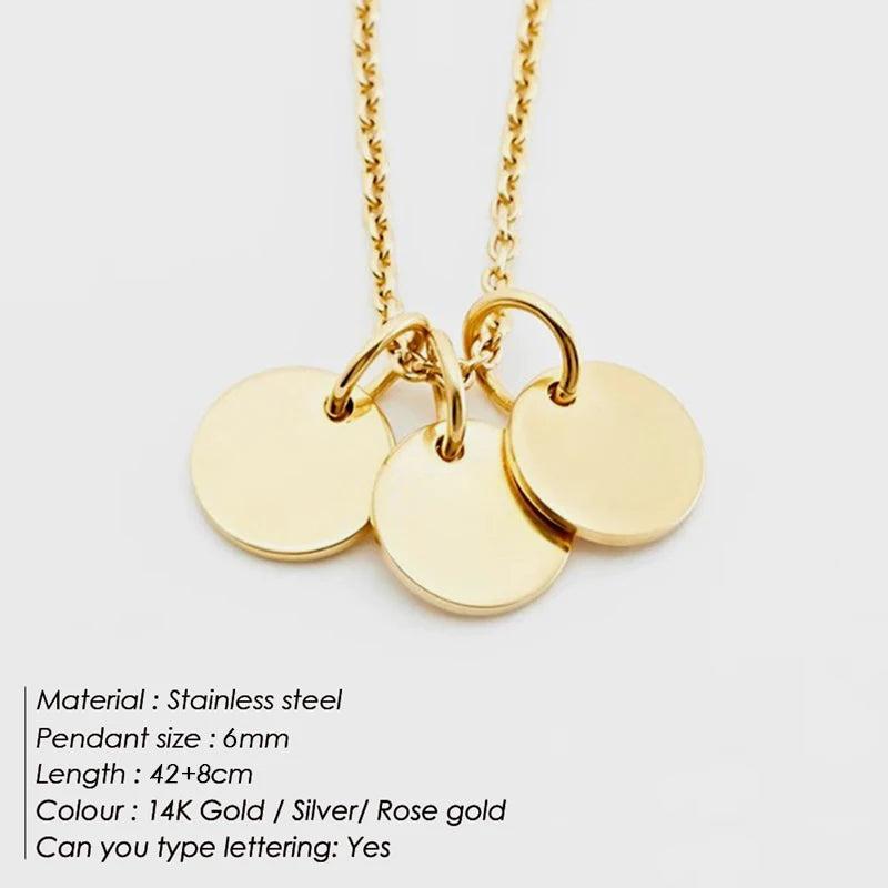 6mm Initial Letter Customized Name Necklace Stainless Steel Choker Women