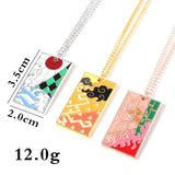 Kimetsu Hanafuda Pendant Necklace Set Demon Cosplay Jewelry