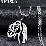 Horse Head Pendant Necklace Stainless Steel Silver Animal Necklaces