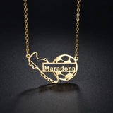 Acheerup Personalized Name Women Necklace Stainless Steel Football Pendant