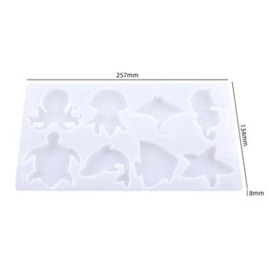 DIY Marine Animal Octopus Whale Jellyfish Keychain Mirror Silicon Mold