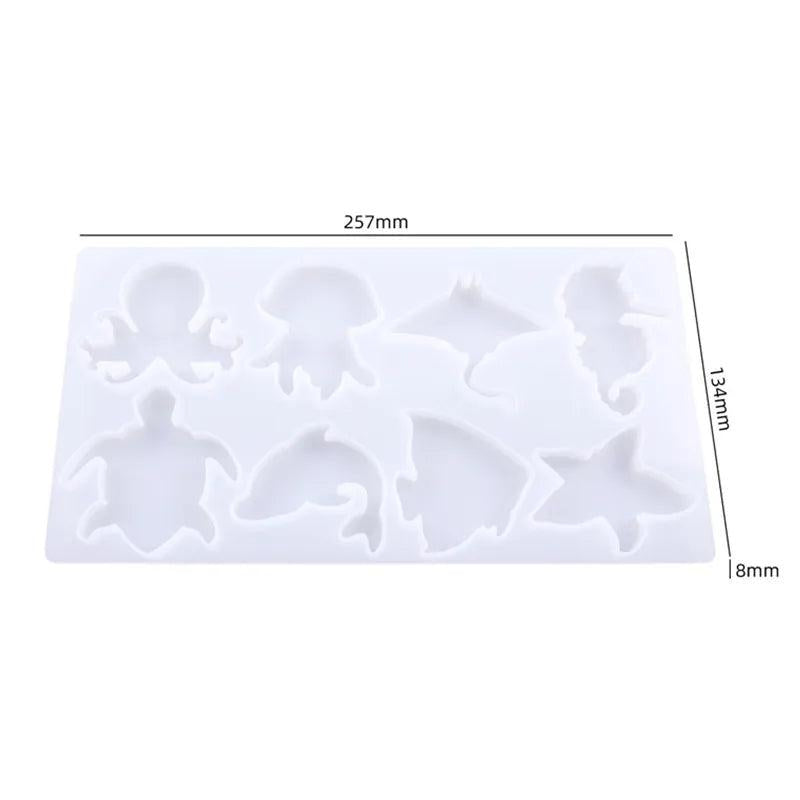 DIY Marine Animal Octopus Whale Jellyfish Keychain Mirror Silicon Mold