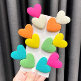 10 PCS Double-sided Spray Paint Heart Resin Earring Hair Accessories