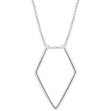 Geometric Ring Holder Necklace Silver Long