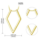 Geometric Ring Holder Necklace Silver Long
