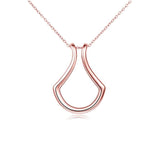Geometric Ring Holder Necklace Silver Long