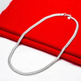 925 Silver Snake Chain Necklace for Women Men