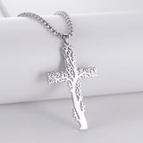 Tree of Life Pendant Necklace Stainless Steel Cross Necklace