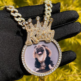 King Crown Custom Photo Necklace for Men