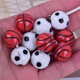 10pcs 3D Basketball Football Sport Resin Charms for DIY Jewelry Making
