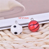 10pcs 3D Basketball Football Sport Resin Charms for DIY Jewelry Making