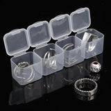Cube Mini Storage Box Clear Beads Jewelry Container Case Plastic DIY Organizer