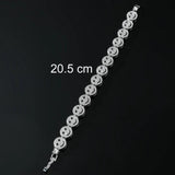Smiley Face Charms Bracelet Women Silver Stainless Steel Cuban Bracelet
