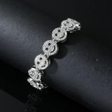 Smiley Face Charms Bracelet Women Silver Stainless Steel Cuban Bracelet